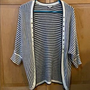 Blue and cream cardigan